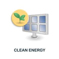 Clean Energy icon. 3d illustration from global warming collection. Creative Clean Energy 3d icon for web design, templates, infographics and more vector