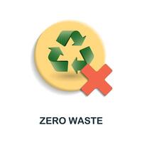 Zero Waste icon. 3d illustration from global warming collection. Creative Zero Waste 3d icon for web design, templates, infographics and more vector