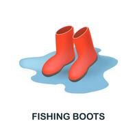 Fishing Boots icon. 3d illustration from fishing collection. Creative Fishing Boots 3d icon for web design, templates, infographics and more vector