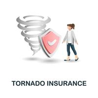 Tornado Insurance icon. 3d illustration from insurance collection. Creative Tornado Insurance 3d icon for web design, templates, infographics and more vector