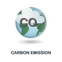 Carbon Emission icon. 3d illustration from global warming collection. Creative Carbon Emission 3d icon for web design, templates, infographics and more vector