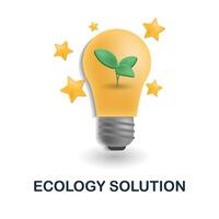 Ecology Solution icon. 3d illustration from global warming collection. Creative Ecology Solution 3d icon for web design, templates, infographics and more vector