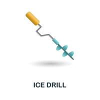 Ice Drill icon. 3d illustration from fishing collection. Creative Ice Drill 3d icon for web design, templates, infographics and more vector