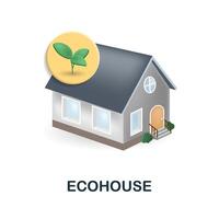 Ecohouse icon. 3d illustration from global warming collection. Creative Ecohouse 3d icon for web design, templates, infographics and more vector