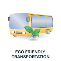 eco simpático transporte icono. 3d ilustración desde global calentamiento recopilación. creativo eco simpático transporte 3d icono para web diseño, plantillas, infografia y más vector