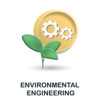 Environmental Engineering icon. 3d illustration from global warming collection. Creative Environmental Engineering 3d icon for web design, templates, infographics and more vector