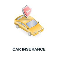 Car Insurance icon. 3d illustration from insurance collection. Creative Car Insurance 3d icon for web design, templates, infographics and more vector