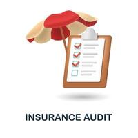 Insurance Audit icon. 3d illustration from insurance collection. Creative Insurance Audit 3d icon for web design, templates, infographics and more vector