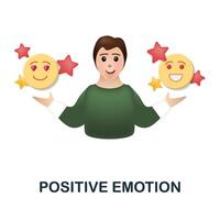 Positive Emotion icon. 3d illustration from human productivity collection. Creative Positive Emotion 3d icon for web design, templates, infographics and more vector