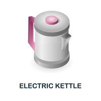 Electric Kettle icon. 3d illustration from kitchen supplies collection. Creative Electric Kettle 3d icon for web design, templates, infographics and more vector