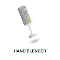 Hand Blender icon. 3d illustration from kitchen supplies collection. Creative Hand Blender 3d icon for web design, templates, infographics and more vector