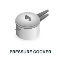 Pressure Cooker icon. 3d illustration from kitchen supplies collection. Creative Pressure Cooker 3d icon for web design, templates, infographics and more vector