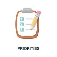 prioridades icono. 3d ilustración desde humano productividad recopilación. creativo prioridades 3d icono para web diseño, plantillas, infografia y más vector