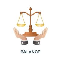 Balance icon. 3d illustration from human productivity collection. Creative Balance 3d icon for web design, templates, infographics and more vector