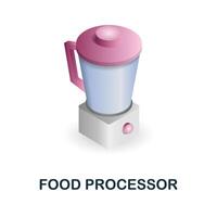 Food Processor icon. 3d illustration from kitchen supplies collection. Creative Food Processor 3d icon for web design, templates, infographics and more vector