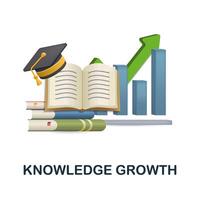 Knowledge Growth icon. 3d illustration from human productivity collection. Creative Knowledge Growth 3d icon for web design, templates, infographics and more vector