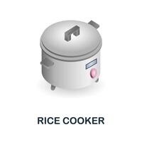 Rice Cooker icon. 3d illustration from kitchen supplies collection. Creative Rice Cooker 3d icon for web design, templates, infographics and more vector