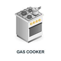 Gas Cooker icon. 3d illustration from kitchen supplies collection. Creative Gas Cooker 3d icon for web design, templates, infographics and more vector