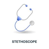 Stethoscope icon. 3d illustration from medicine collection. Creative Stethoscope 3d icon for web design, templates, infographics and more vector