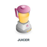 Juicer icon. 3d illustration from kitchen supplies collection. Creative Juicer 3d icon for web design, templates, infographics and more vector