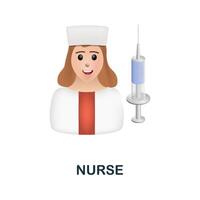 Nurse icon. 3d illustration from medicine collection. Creative Nurse 3d icon for web design, templates, infographics and more vector