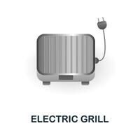 Electric Grill icon. 3d illustration from kitchen supplies collection. Creative Electric Grill 3d icon for web design, templates, infographics and more vector