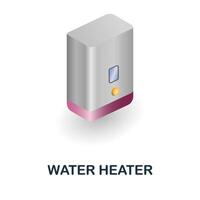 Water Heater icon. 3d illustration from kitchen supplies collection. Creative Water Heater 3d icon for web design, templates, infographics and more vector