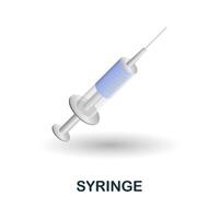 Syringe icon. 3d illustration from medicine collection. Creative Syringe 3d icon for web design, templates, infographics and more vector