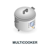 Multicooker icon. 3d illustration from kitchen supplies collection. Creative Multicooker 3d icon for web design, templates, infographics and more vector