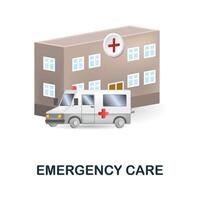 Emergency Care icon. 3d illustration from medicine collection. Creative Emergency Care 3d icon for web design, templates, infographics and more vector