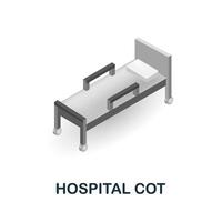 Hospital Cot icon. 3d illustration from medicine collection. Creative Hospital Cot 3d icon for web design, templates, infographics and more vector