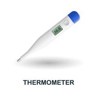 Thermometer icon. 3d illustration from medicine collection. Creative Thermometer 3d icon for web design, templates, infographics and more vector