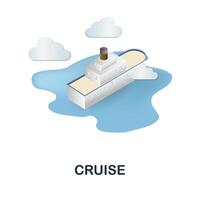 Cruise icon. 3d illustration from resorts collection. Creative Cruise 3d icon for web design, templates, infographics and more vector