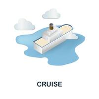 Cruise icon. 3d illustration from resorts collection. Creative Cruise 3d icon for web design, templates, infographics and more vector