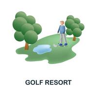 Golf Resort icon. 3d illustration from resorts collection. Creative Golf Resort 3d icon for web design, templates, infographics and more vector