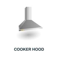 Cooker Hood icon. 3d illustration from kitchen supplies collection. Creative Cooker Hood 3d icon for web design, templates, infographics and more vector