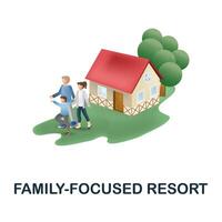 Family-Focused Resort icon. 3d illustration from resorts collection. Creative Family-Focused Resort 3d icon for web design, templates, infographics and more vector