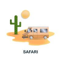 Safari icon. 3d illustration from resorts collection. Creative Safari 3d icon for web design, templates, infographics and more vector