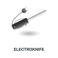 Electroknife icon. 3d illustration from kitchen supplies collection. Creative Electroknife 3d icon for web design, templates, infographics and more vector