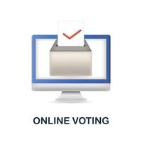 Online Voting icon. 3d illustration from smart city collection. Creative Online Voting 3d icon for web design, templates, infographics and more vector