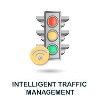 Intelligent Traffic Management icon. 3d illustration from smart city collection. Creative Intelligent Traffic Management 3d icon for web design, templates, infographics and more vector