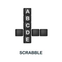 Scrabble icon. 3d illustration from table games collection. Creative Scrabble 3d icon for web design, templates, infographics and more vector