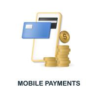 Mobile Payments icon. 3d illustration from smart city collection. Creative Mobile Payments 3d icon for web design, templates, infographics and more vector