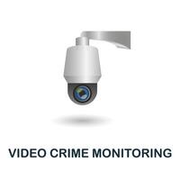 Crime Monitoring icon. 3d illustration from smart city collection. Creative Crime Monitoring 3d icon for web design, templates, infographics and more vector