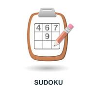 Sudoku icon. 3d illustration from table games collection. Creative Sudoku 3d icon for web design, templates, infographics and more vector