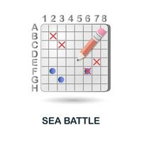 Sea Battle icon. 3d illustration from table games collection. Creative Sea Battle 3d icon for web design, templates, infographics and more vector