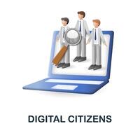 Digital Citizens icon. 3d illustration from smart city collection. Creative Digital Citizens 3d icon for web design, templates, infographics and more vector