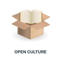 Open Culture icon. 3d illustration from smart city collection. Creative Open Culture 3d icon for web design, templates, infographics and more vector