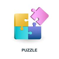 Puzzle icon. 3d illustration from table games collection. Creative Puzzle 3d icon for web design, templates, infographics and more vector