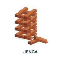 jenga icono. 3d ilustración desde mesa juegos recopilación. creativo jenga 3d icono para web diseño, plantillas, infografia y más vector